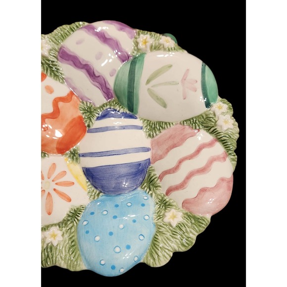 Fitz and Floyd Essentials CHICKS AND EGGS CANAPE/HANGING PLATE Vintage - Picture 3 of 6